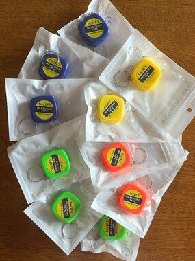 Set of 10 mini tape measure keychains NWT